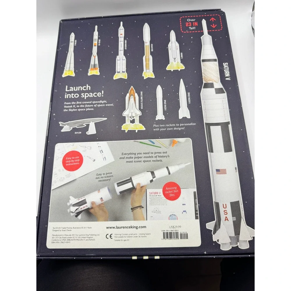 Space Racers Make Your Own Paper Rockets Kit Saturn V Space Shuttle 9 Models